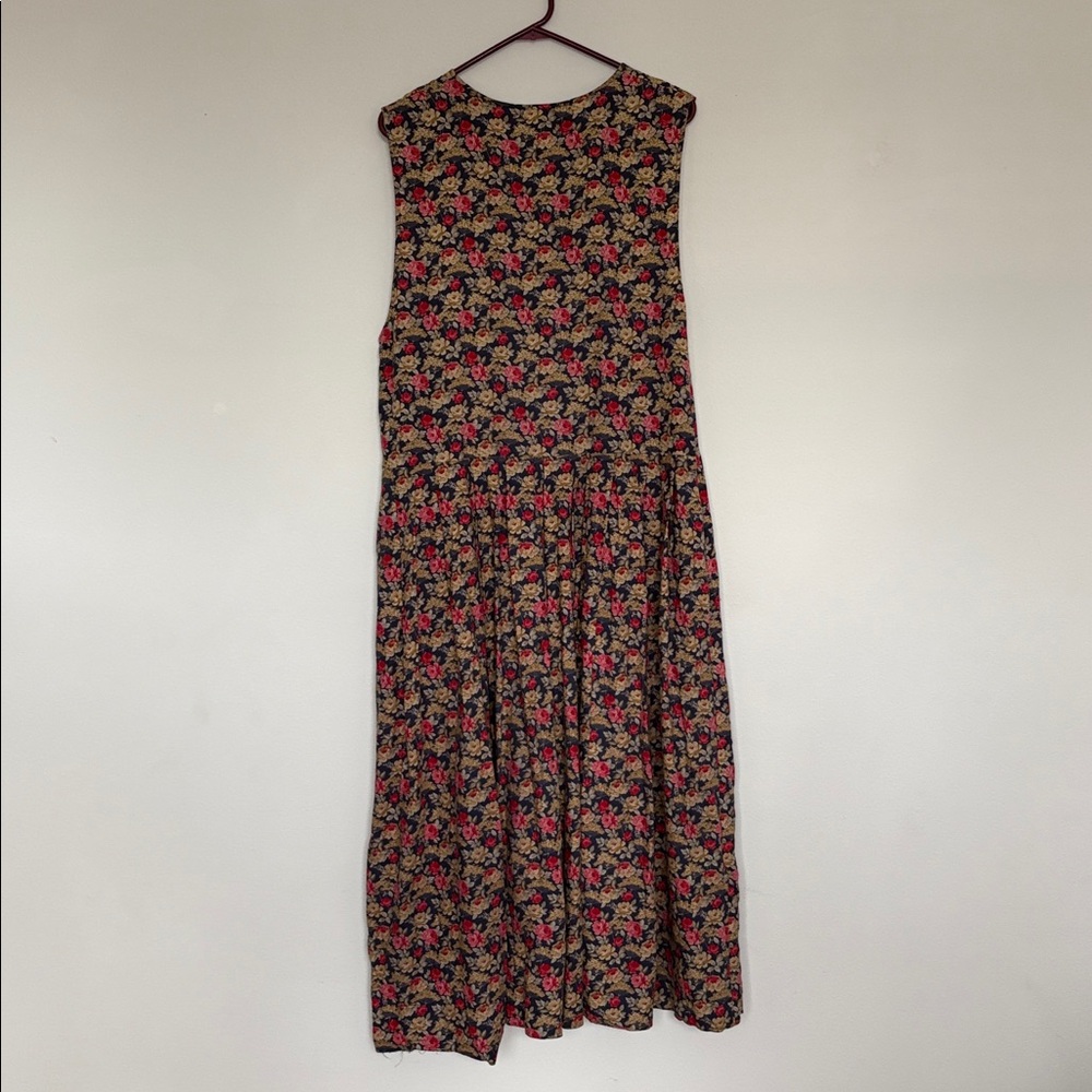 Laura Ashley Blue and Pink Floral Midi Dress Size 10 - Picture 2 of 16